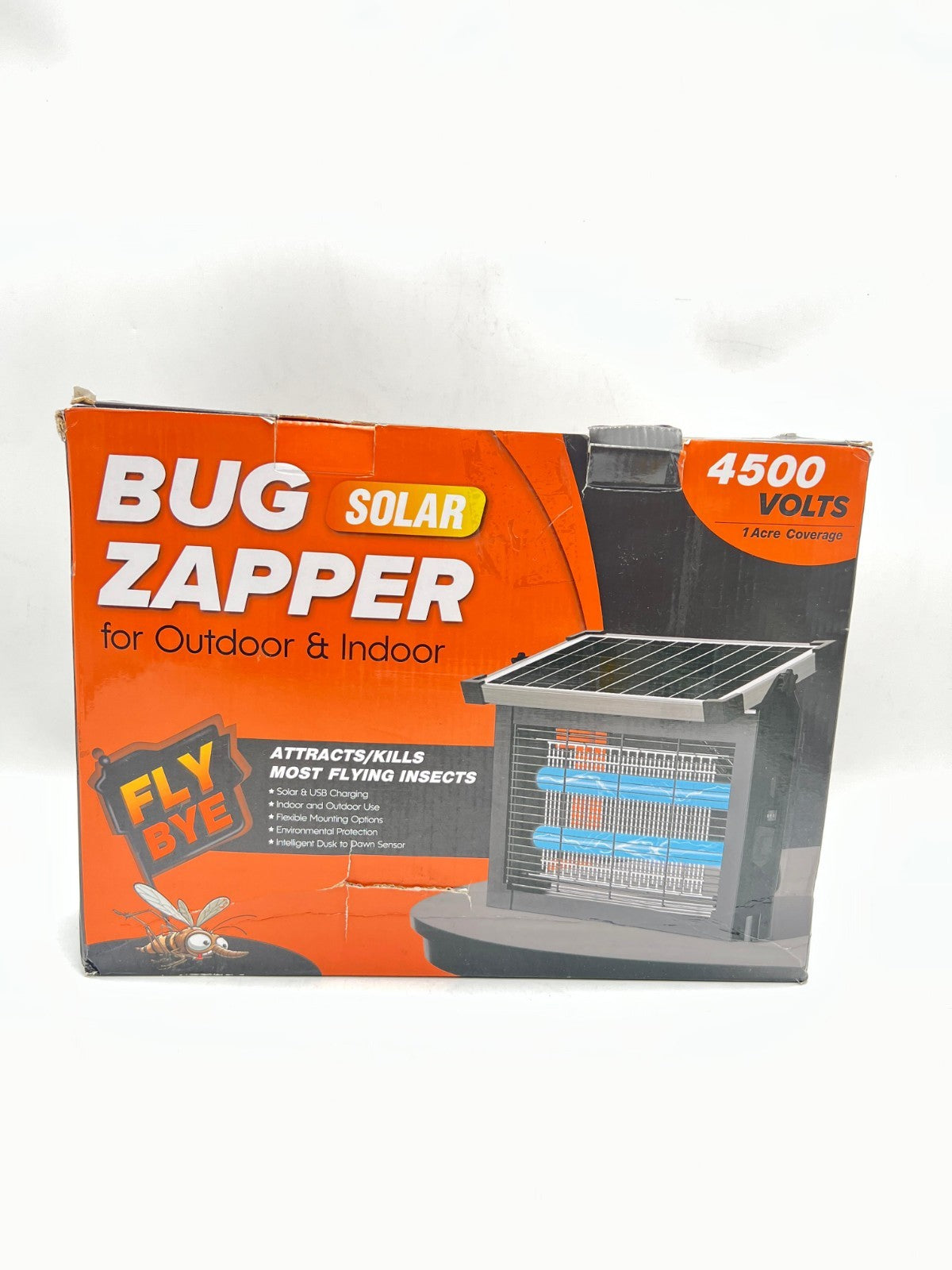 Solar Bug Zapper Outdoor Mosquito Zapper 4500V Waterproof Rechargeable Fly Zappe