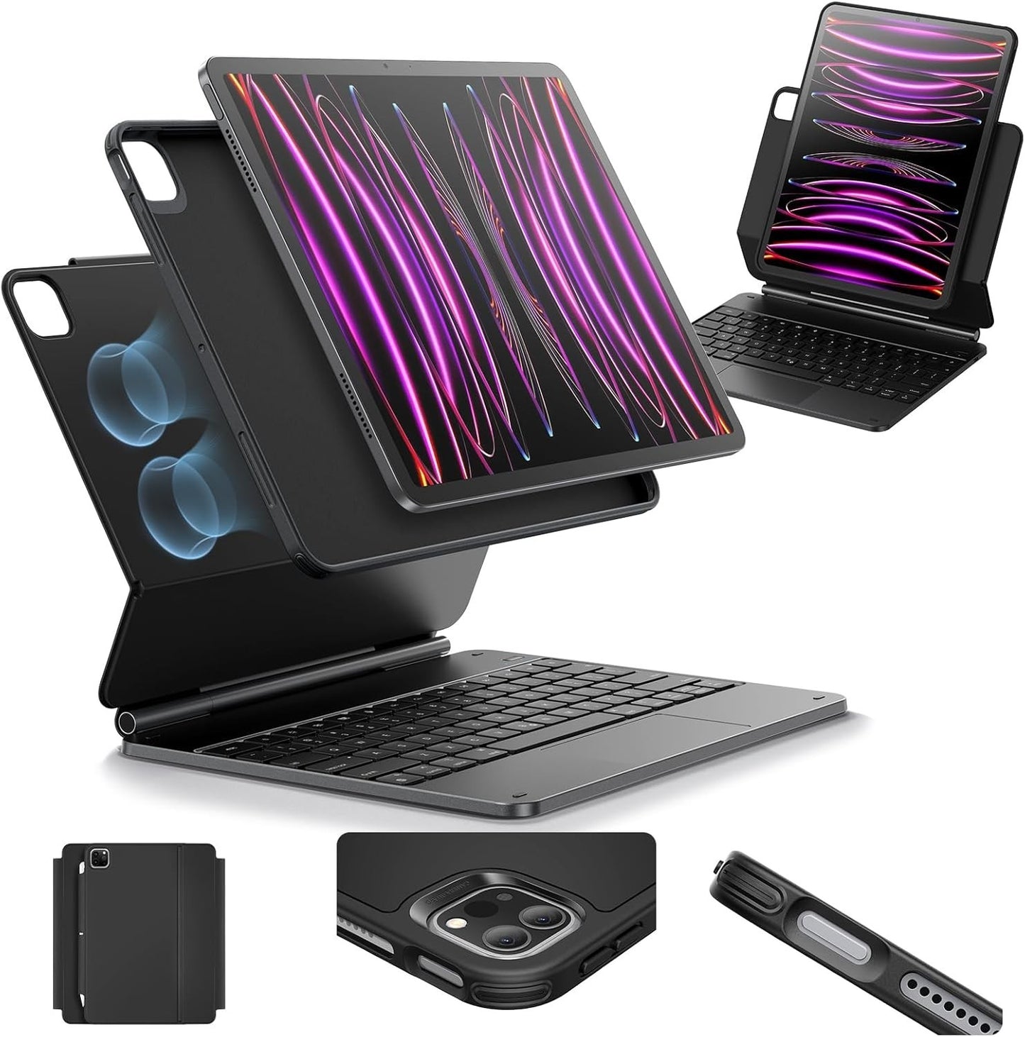 ESR iPad Pro 12.9 Case with Keyboard, Easy-Set Magnetic Stand