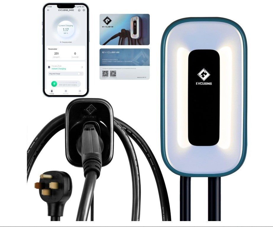 EV Charger Level 2，50 Amp Charge Station, 240V,Indoor/Outdoor EVSE, 25Ft Cable L