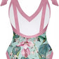 Women's One Piece Swimsuit with Beach Cover up Wrap Skirt Sarong Medium