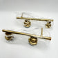 4-Light Vanity Lights, Brushed Gold Bathroom Light Fixture with Striped Texture