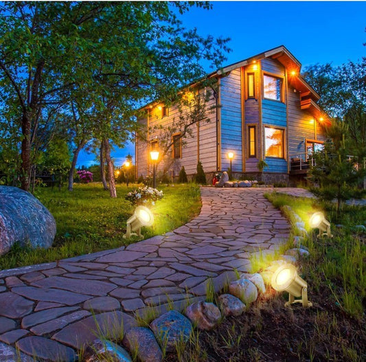 2 Pcs Solid Brass Waterproof Pond Lights Led Underwater 7W MR16 LED Bulb Subm...