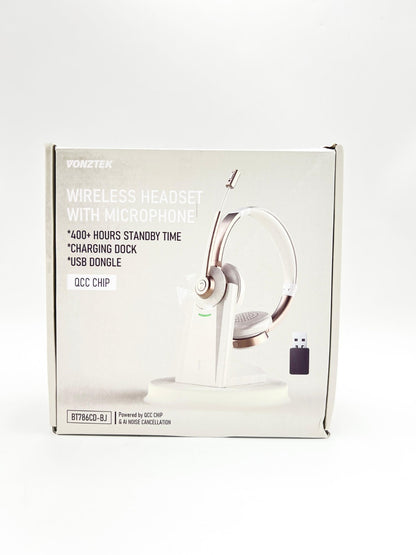 Wireless Headset, Bluetooth Headset with Microphone, AI Noise Canceling Mic & US