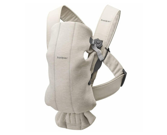 BabyBjörn Baby Carrier Mini, Light Beige | Newborn Carrier (7-25 lbs), Ergonomic