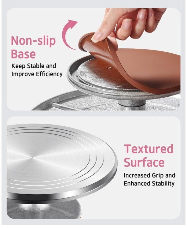 Syntus Aluminium Alloy Revolving Cake Stand 12" Rotating Cake Turntable for Cake