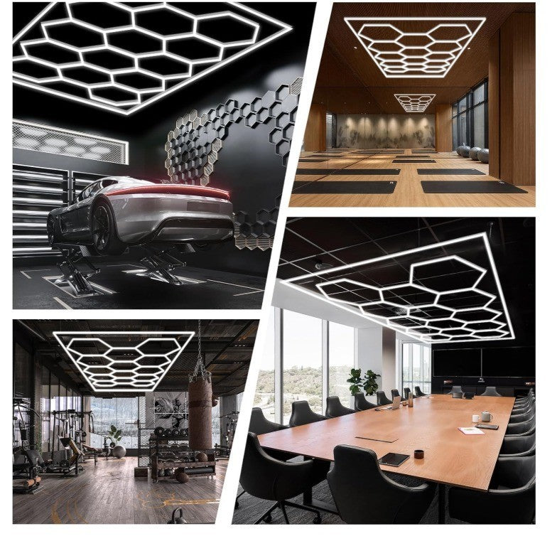 Hexagon Garage Lights, High Brightness 168W 6500K 18480Lumens Honeycomb Hexagon