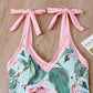 Women's One Piece Swimsuit with Beach Cover up Wrap Skirt Sarong Medium