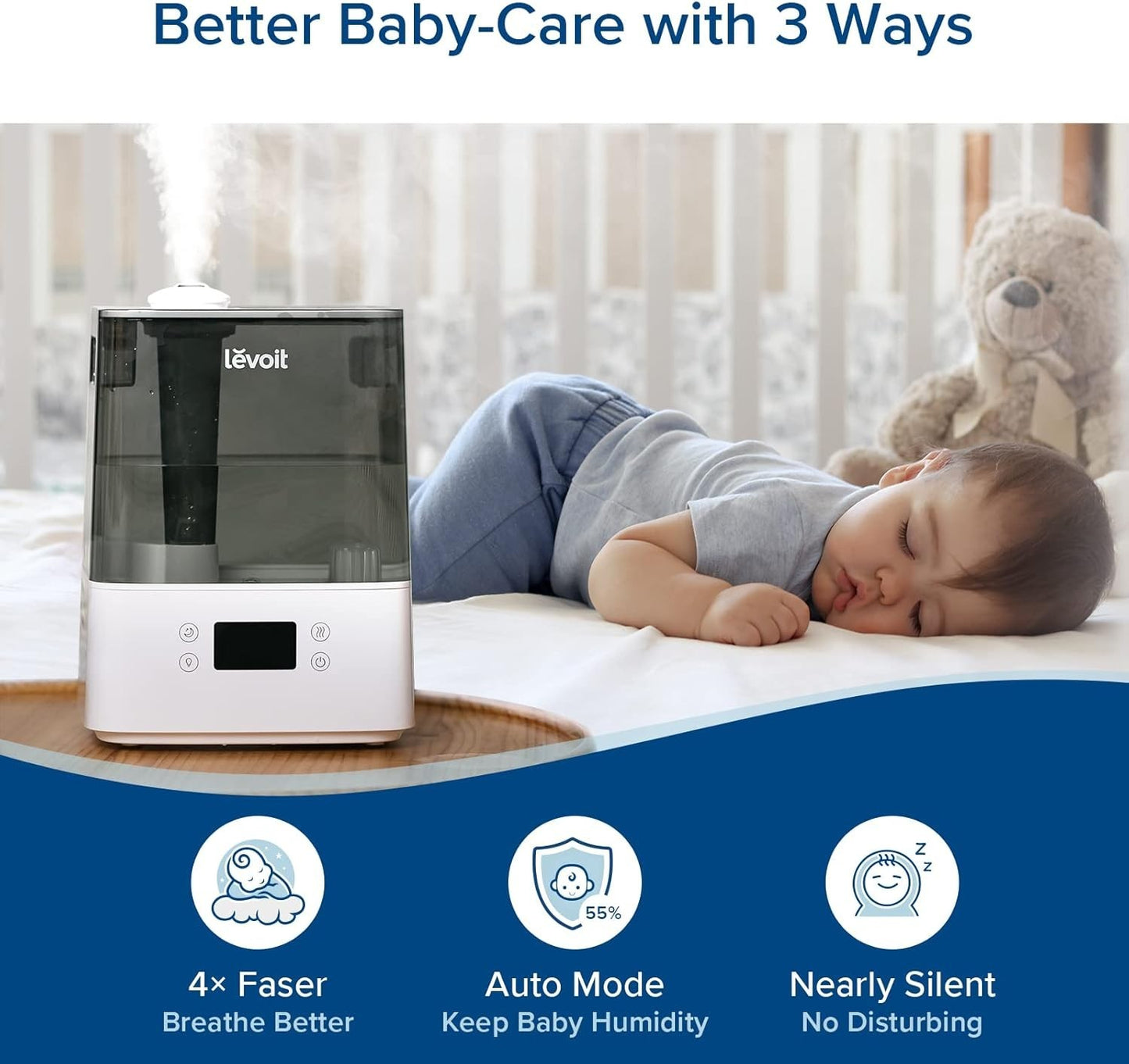 LEVOIT Smart Humidifiers for Bedroom Large Room Home,(6L) Cool Mist Top Fill Ess