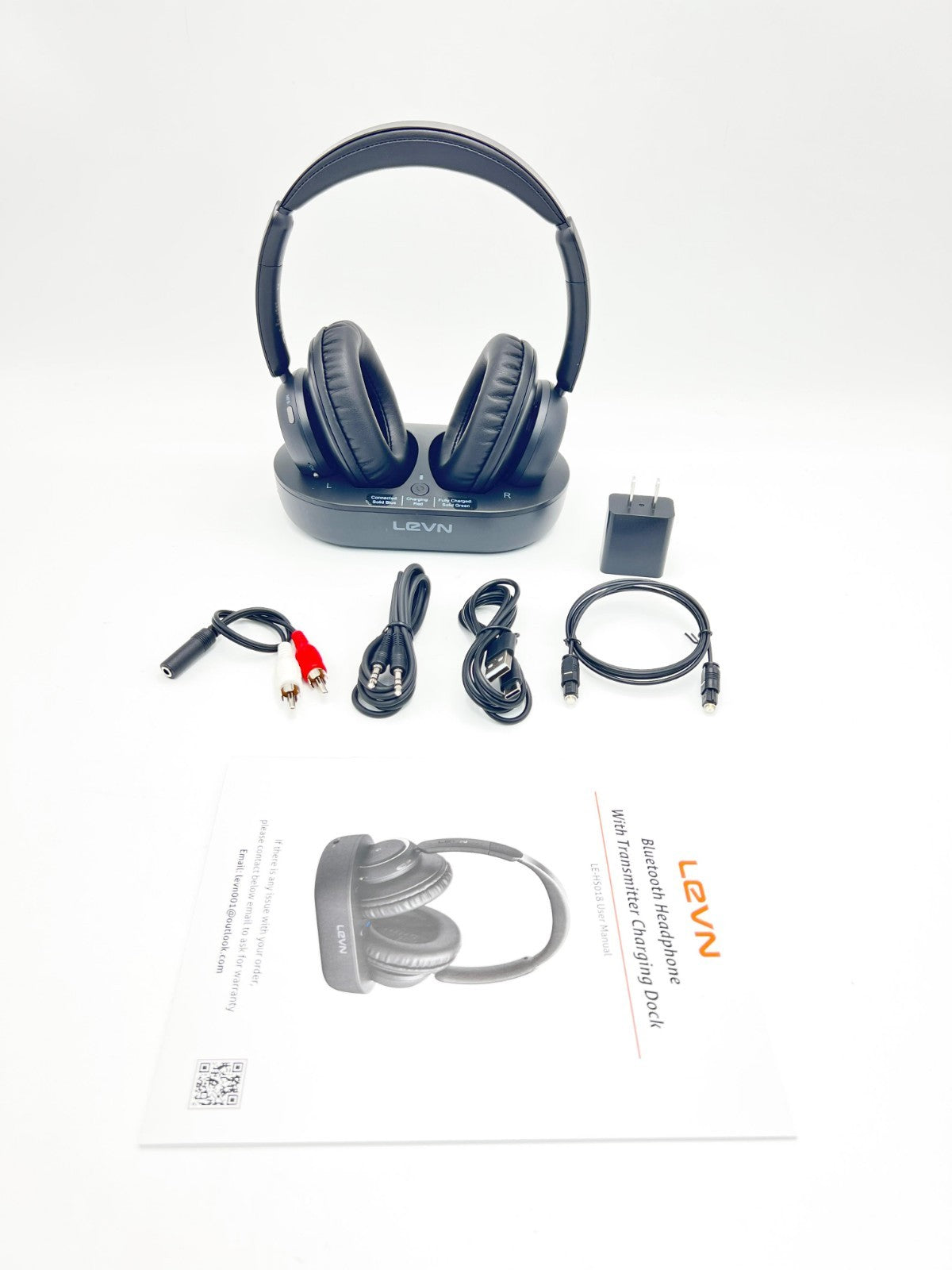 LEVN Bluetooth Wireless TV Headphones Watching Wireless Seniors BLACK NEW