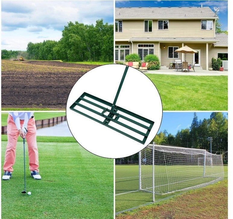 Lawn Leveling Rake,Stainless Steel Lawn Leveler with 48”x10” Ground Plate, 78” A