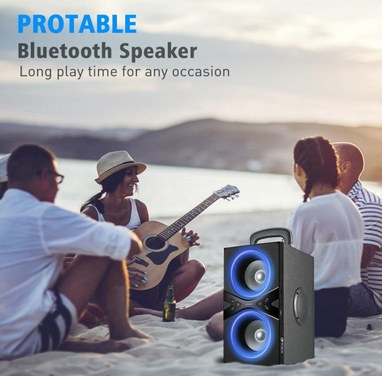 Bluetooth Speakers, Wireless TWS Portable Speaker with Lights,100dB Loud Subwoof