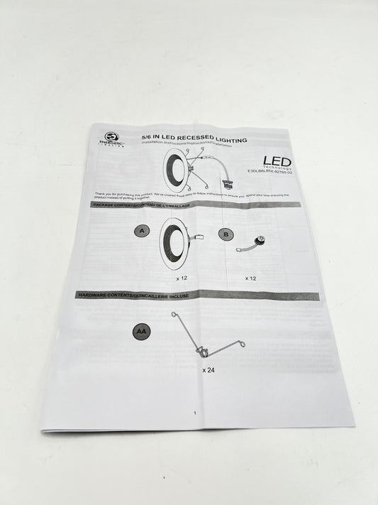 Energetic 12 Pack 5/6 Inch 5CCT LED Recessed Lighting, Dimmable Can Lights with