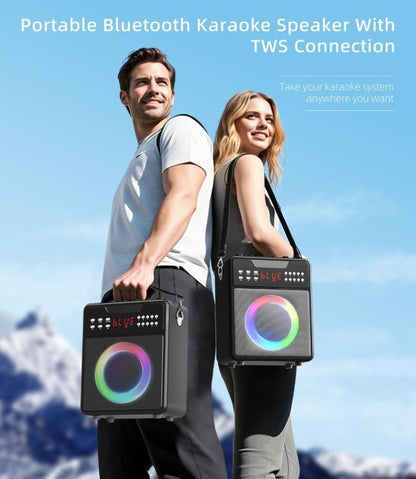 Karaoke Machine for Adults, Portable Karaoke Machine with Bluetooth and 2 Wirele