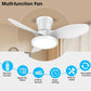 ocioc Quiet Ceiling Fan with LED Light DC motor 32 inch Large Air Volume Remo...