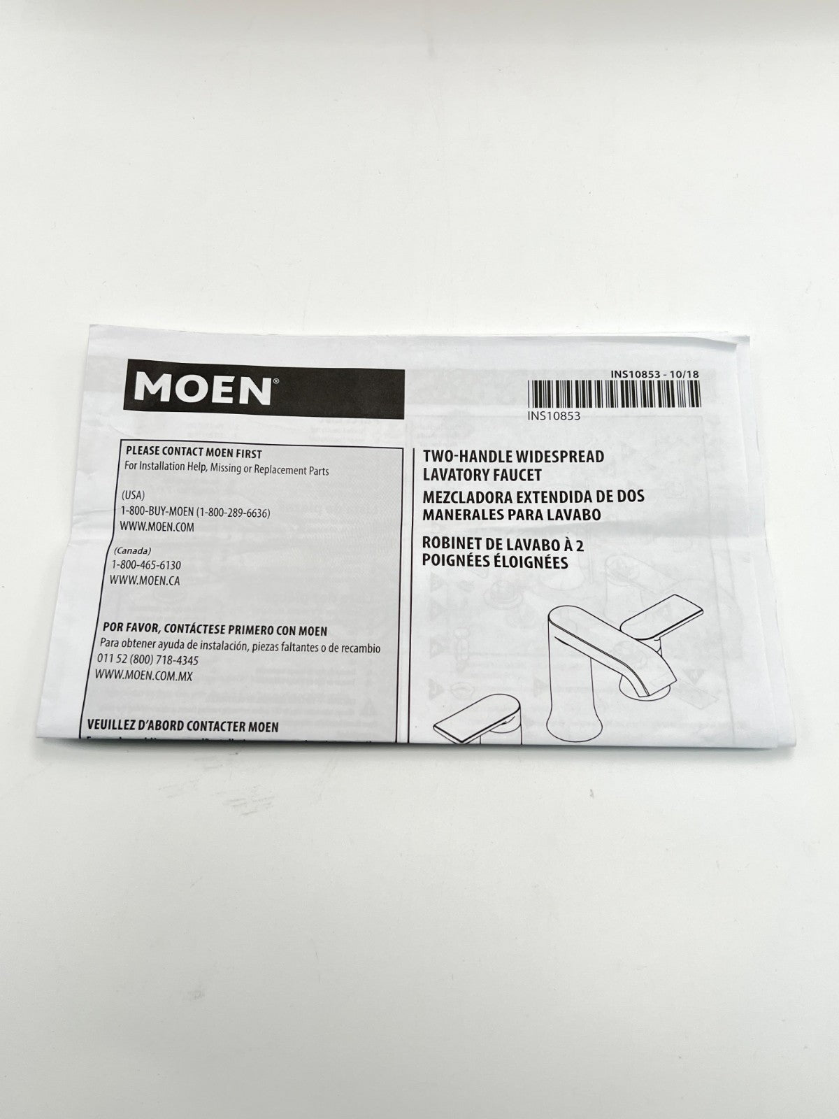 MOEN FAUCET T6708 CHROME WITH 69000  2 HANDEL WIDESPREAD LAVATORY VALVE