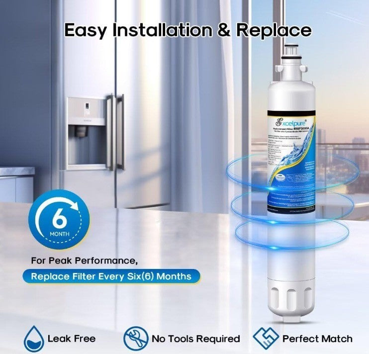EXCELPURE RWF3600A Replacement for GE RPWF (Not RPWFE), RWF1063, RWF3600A, WSG-4
