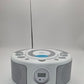 Silver Boombox Bluetooth CD Player FM Radio Portable WTB-791 with USB AUX