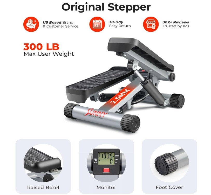 Sunny Health & Fitness Mini Stepper for Exercise at Home, Stair Step Workout Mac