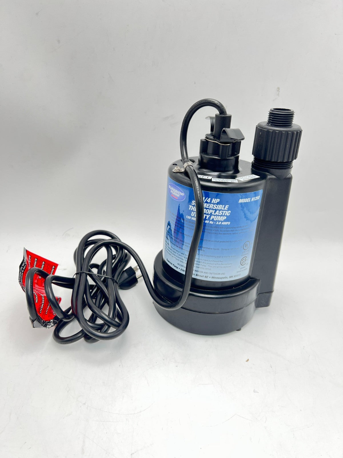Superior Pump 1/4 HP Thermoplastic Utility Water Pump (91250)