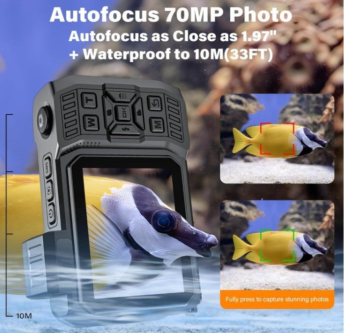 8K UHD 70MP WiFi Digital Camera Rugged Waterproof Dustproof Shockproof 33FT Und