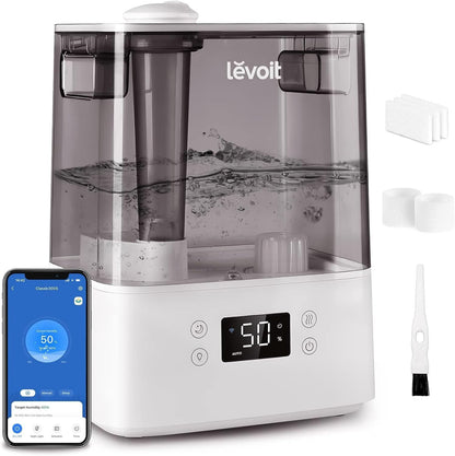 LEVOIT Smart Humidifiers for Bedroom Large Room Home,(6L) Cool Mist Top Fill Ess