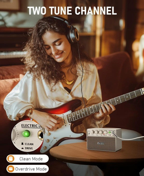FBA-10 Guitar Amp, 10W Mini Electric Guitar Amplifier with Clean/Drive Channel