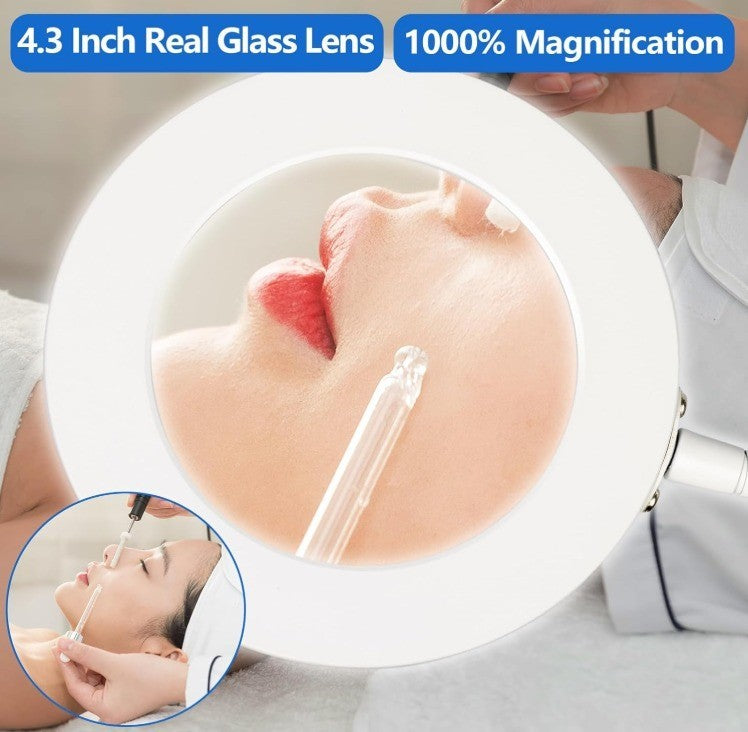 HITTI 10X Magnifying Glass with Light and Clamp, Hands Free Magnifying Floor ...