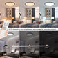 Roomratv Black Ceiling Light Fixture with Remote Control, with 3000K Warm Nightl