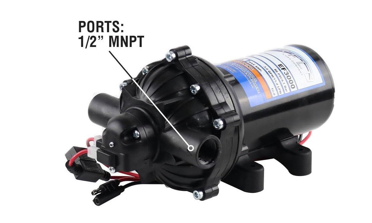 Everflo FBA_EF-3000-BOX EF3000 Diaphragm/Demand Water Transfer Pump 3.0 GPM 12V