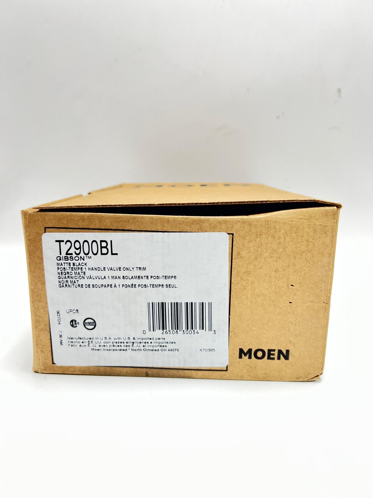 Moen T2900BL Gibson 3-Function Shower Valve Only Trim Matte Black NEW IN BOX