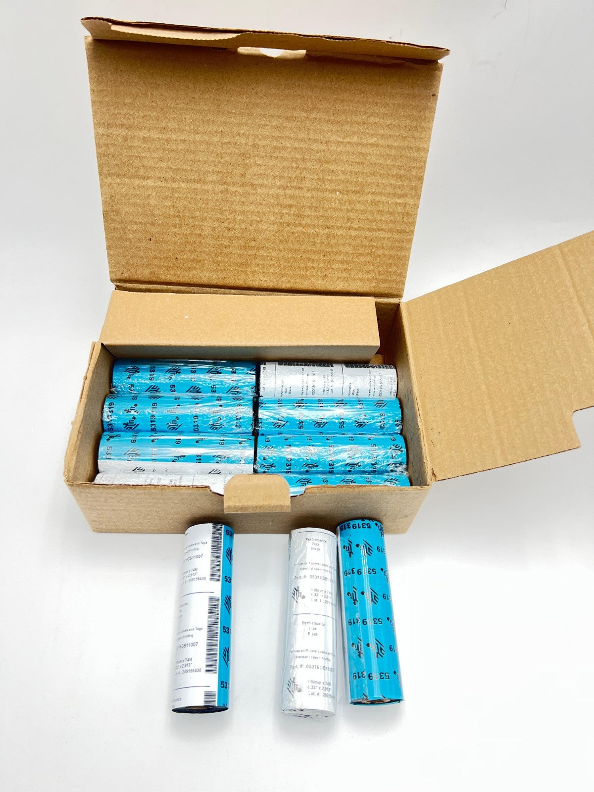 LOT OF 11 NEW ZEBRA 05319GS11007 PERFORMANCE WAX BLACK - Open-Box