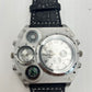 Avaner Mens Big Face Dual Time Zone Leather Strap Sport Watch