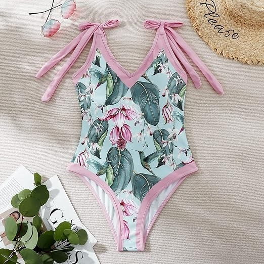 Women's One Piece Swimsuit with Beach Cover up Wrap Skirt Sarong Medium