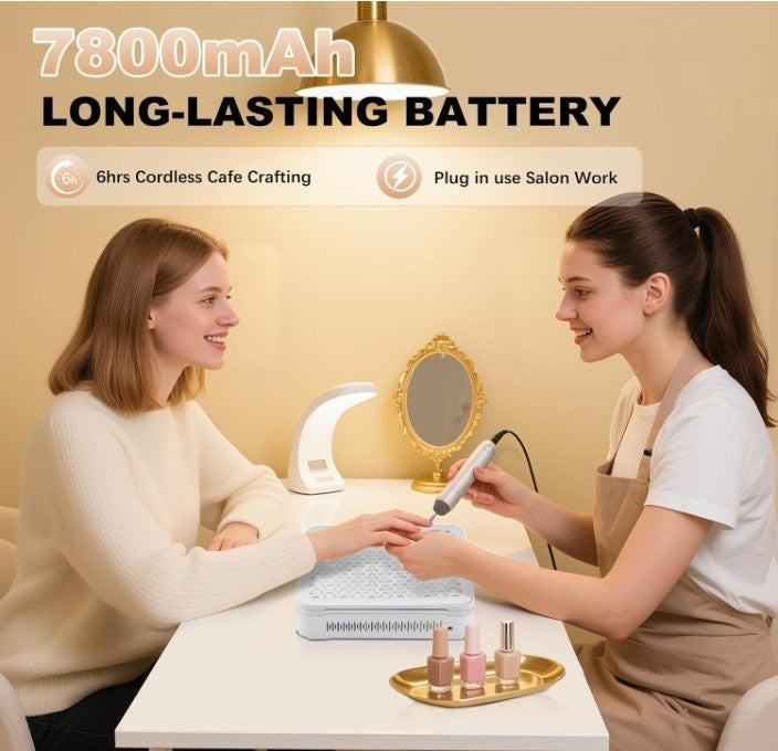 NAIL DUST COLLECTOR FOR HOME & SALON USE, 7800MAH CORDLESS NAIL VACCUM DUST COLL