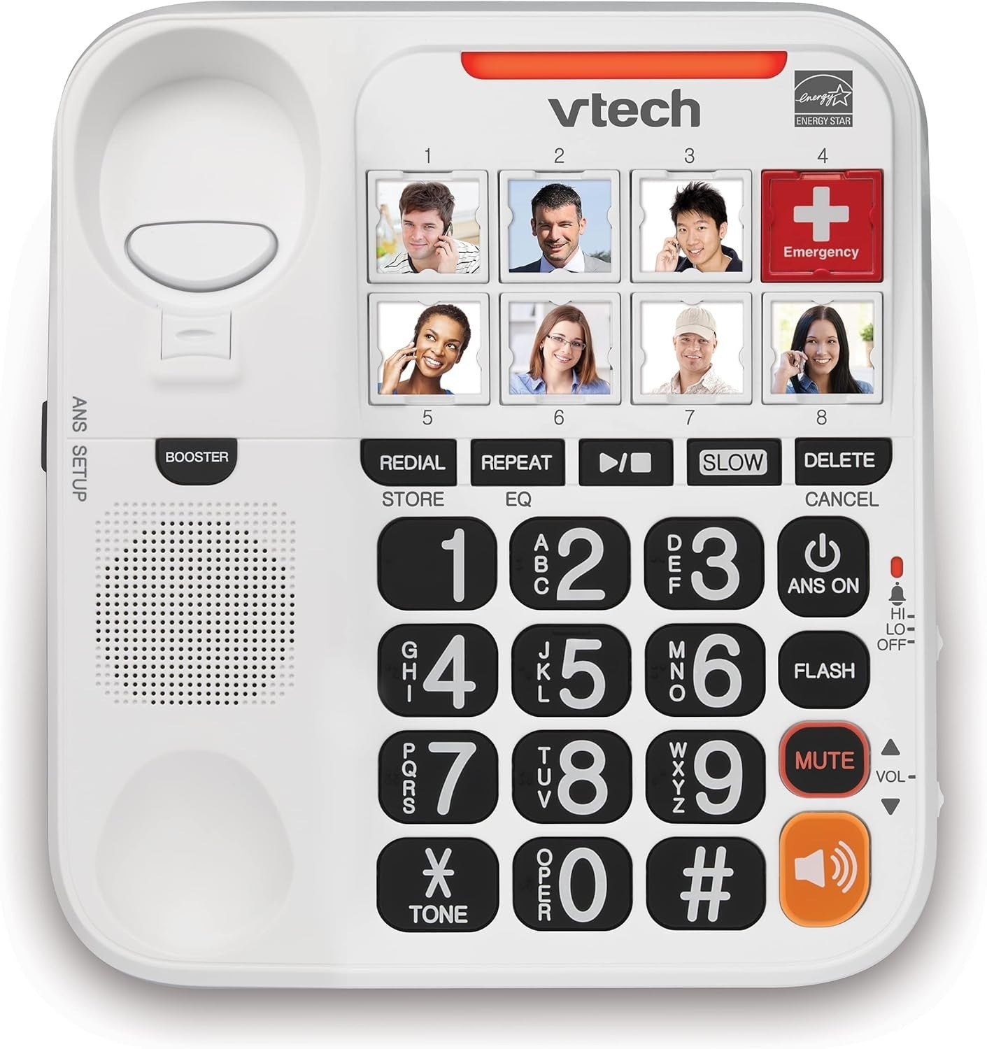 VTECH SN1127 Amplified Corded Answering System Photo Speed Dial 90dB Ringer Vol.