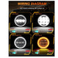 MGLLIGHT 5-3/4 5.75 inch LED Headlight White Amber LED Halo Compatible with Chal